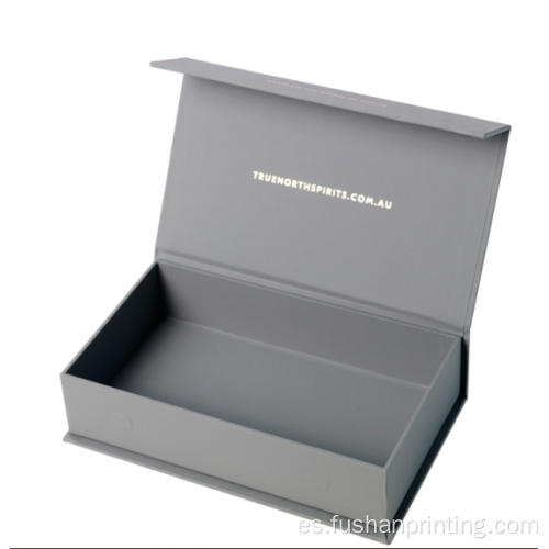 Caja de envasado rígido de color gris impreso personalizado